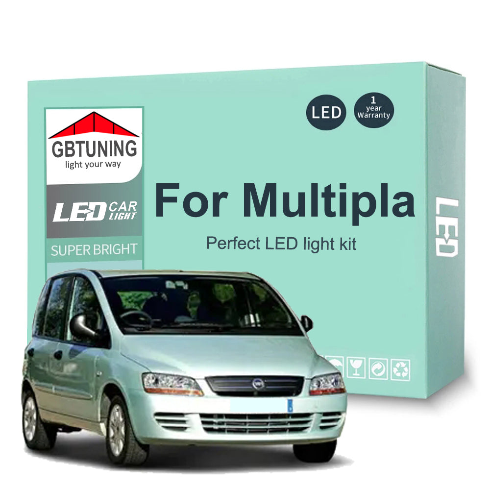 AutoGlowLED 8Pc LED Interior Light Kit for Fiat Multipla 1999-2010 Canbus