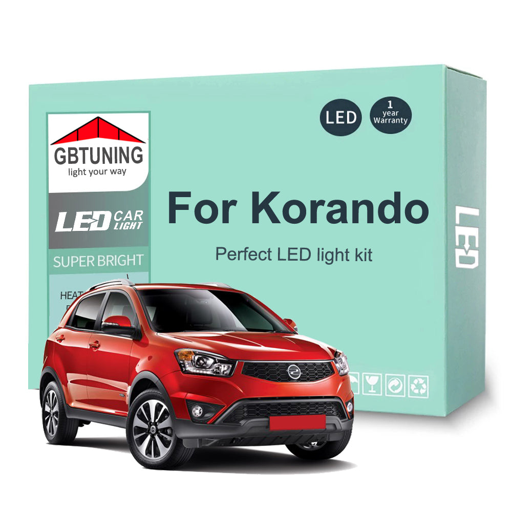 AutoGlowLED 11Pc LED Interior Light Kit for Ssangyong Korando 2011-2018 Canbus