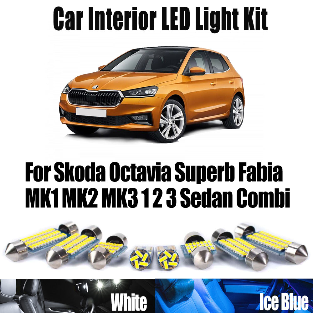 AutoGlowLED Canbus LED Interior Light Kit for Skoda Octavia Superb Fabia