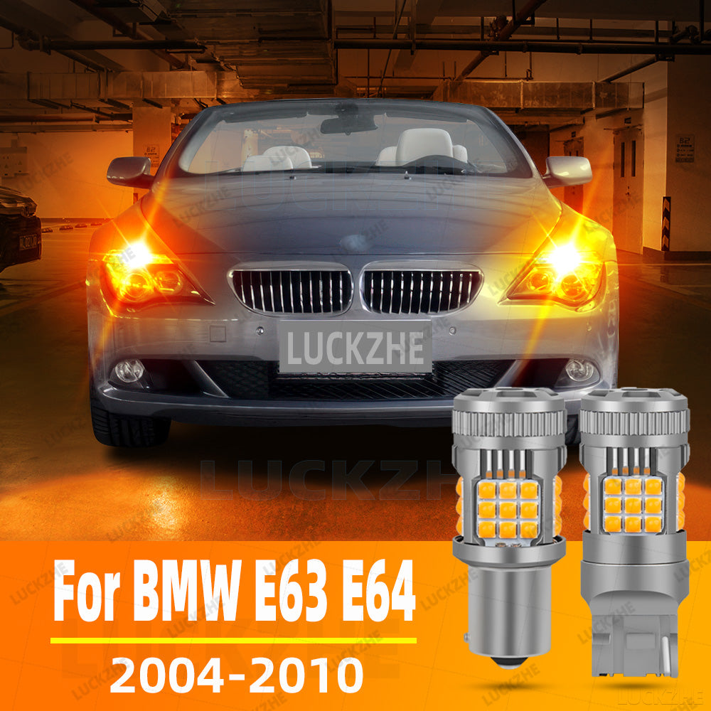 AutoGlowLED Front Rear Turn Signal LED Bulb for BMW E63 E64 645Ci 650i M6 2004-2010 Amber 2PCS
