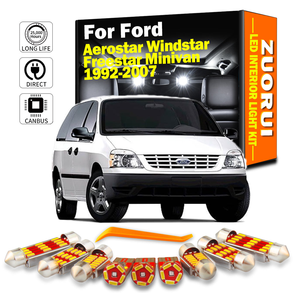 AutoGlowLED Canbus LED Interior Light Kit for Ford Aerostar Windstar Freestar Minivan 1992-2007