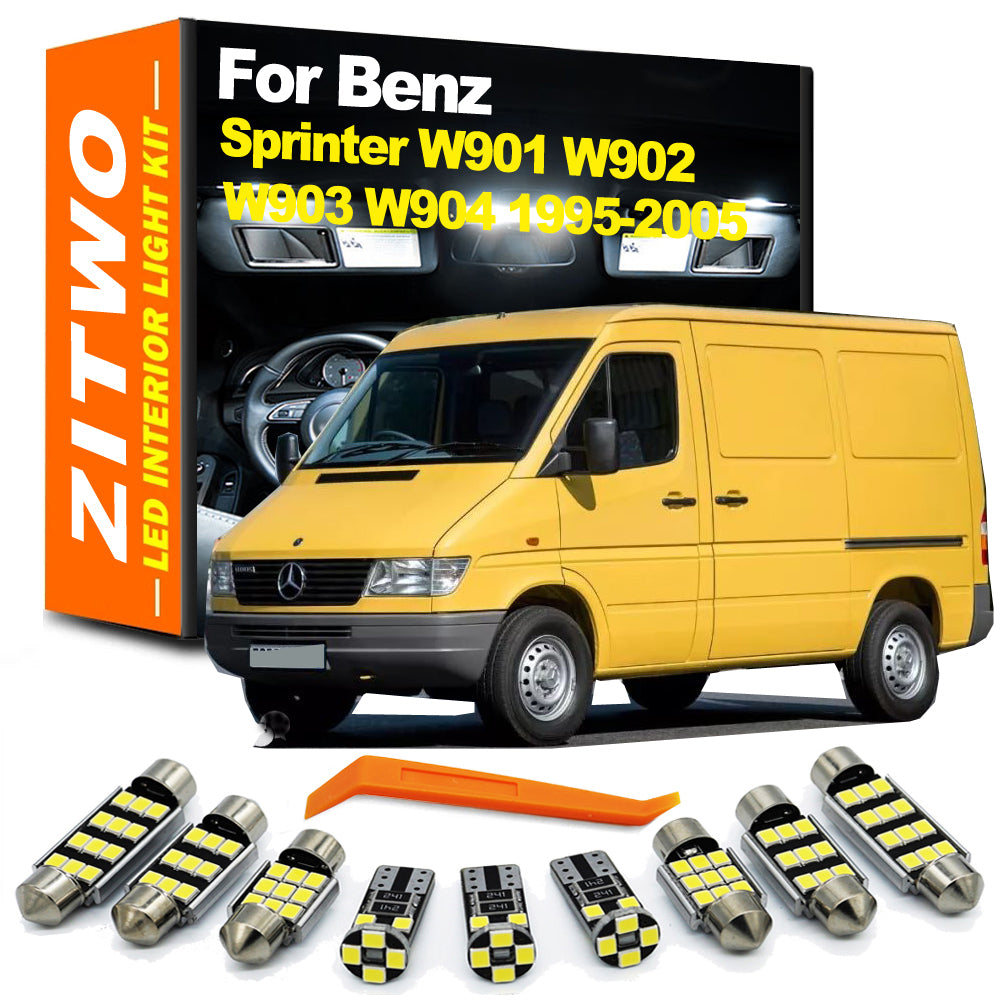 AutoGlowLED 8Pcs LED Interior Dome Map Light Kit for Mercedes Sprinter 1995-2005
