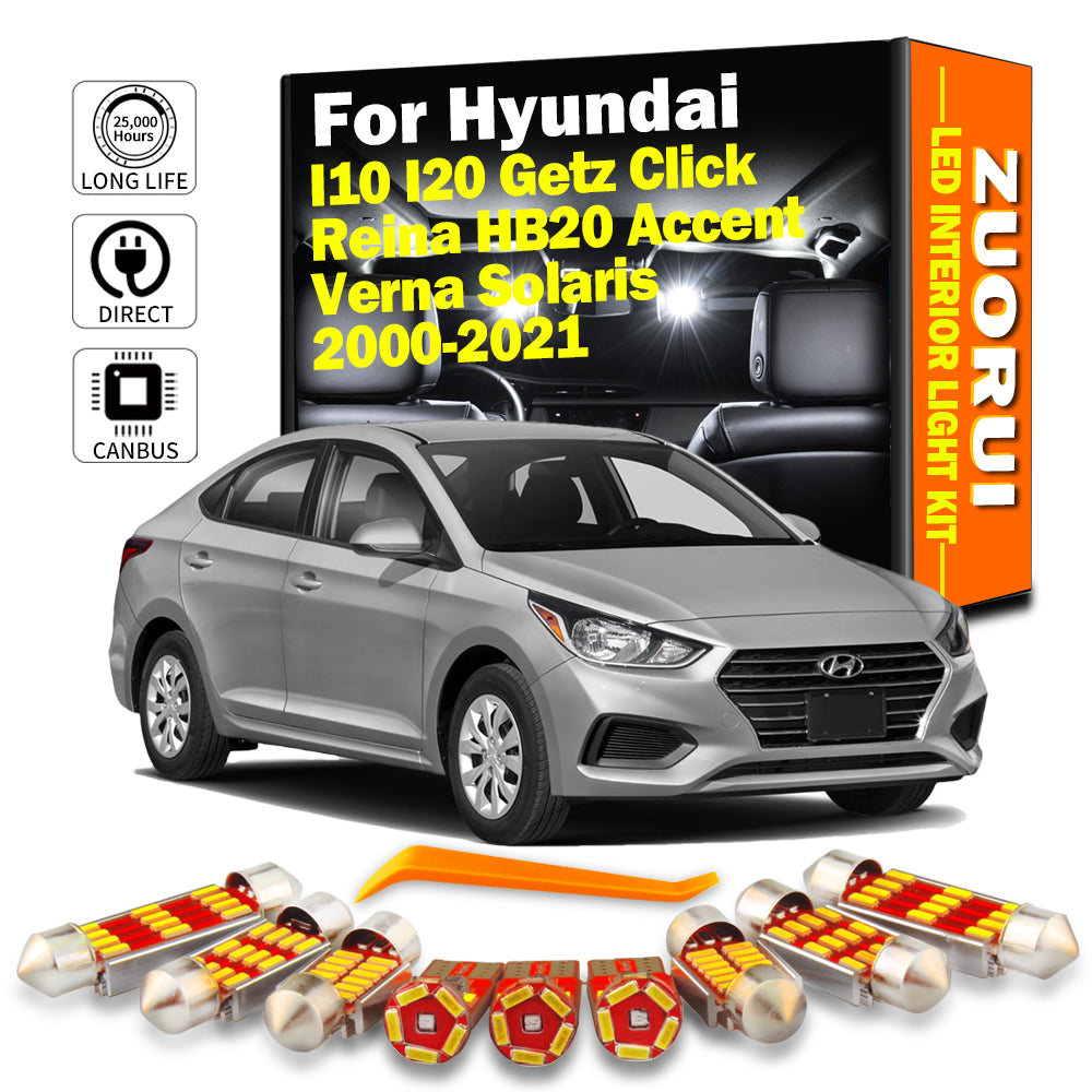 AutoGlowLED Canbus LED Interior Light Kit for Hyundai I10 I20 Getz Accent Verna