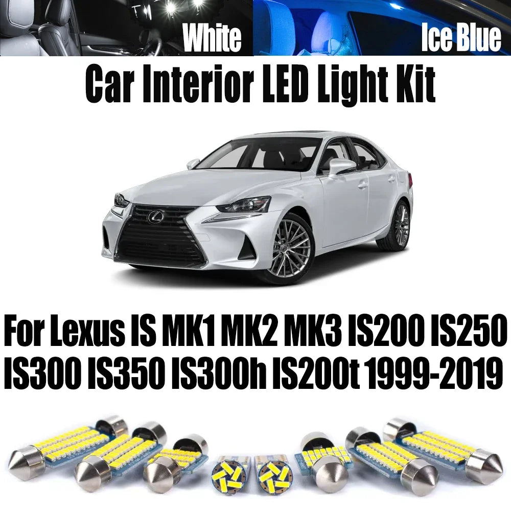 AutoGlowLED Canbus LED Interior Light Kit for Lexus IS 1999-2019