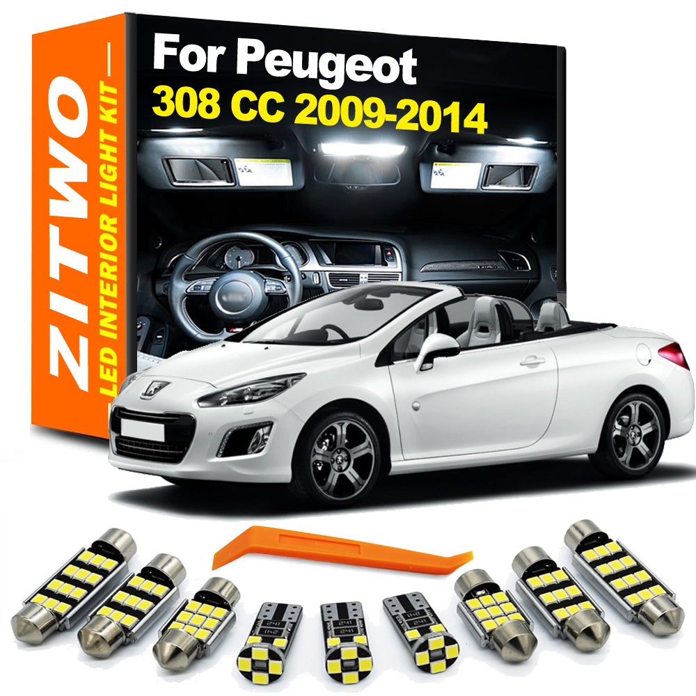 AutoGlowLED 18Pcs LED Interior Light Kit for Peugeot 308 CC Cabrio 2009-2014