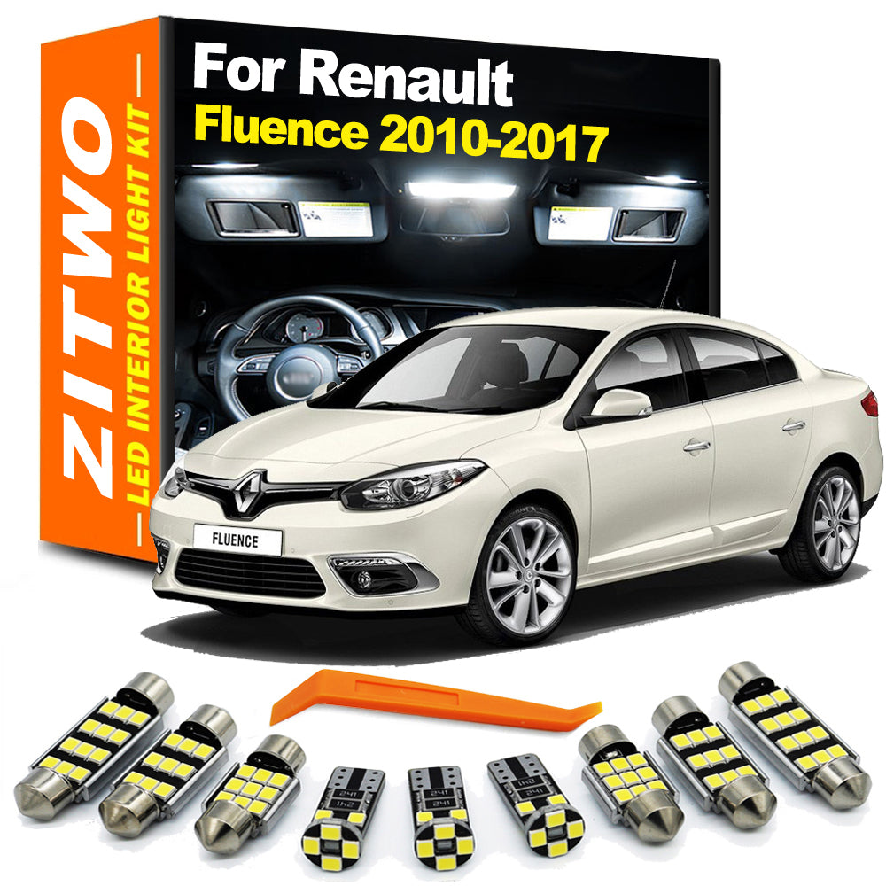 AutoGlowLED 12PCS LED Interior Light Kit for Renault Fluence Samsung SM3 ZE 2010-2018