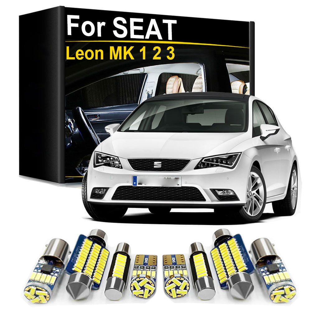AutoGlowLED Canbus LED Interior Light Kit for Seat Leon MK1 MK2 MK3 1998-2022