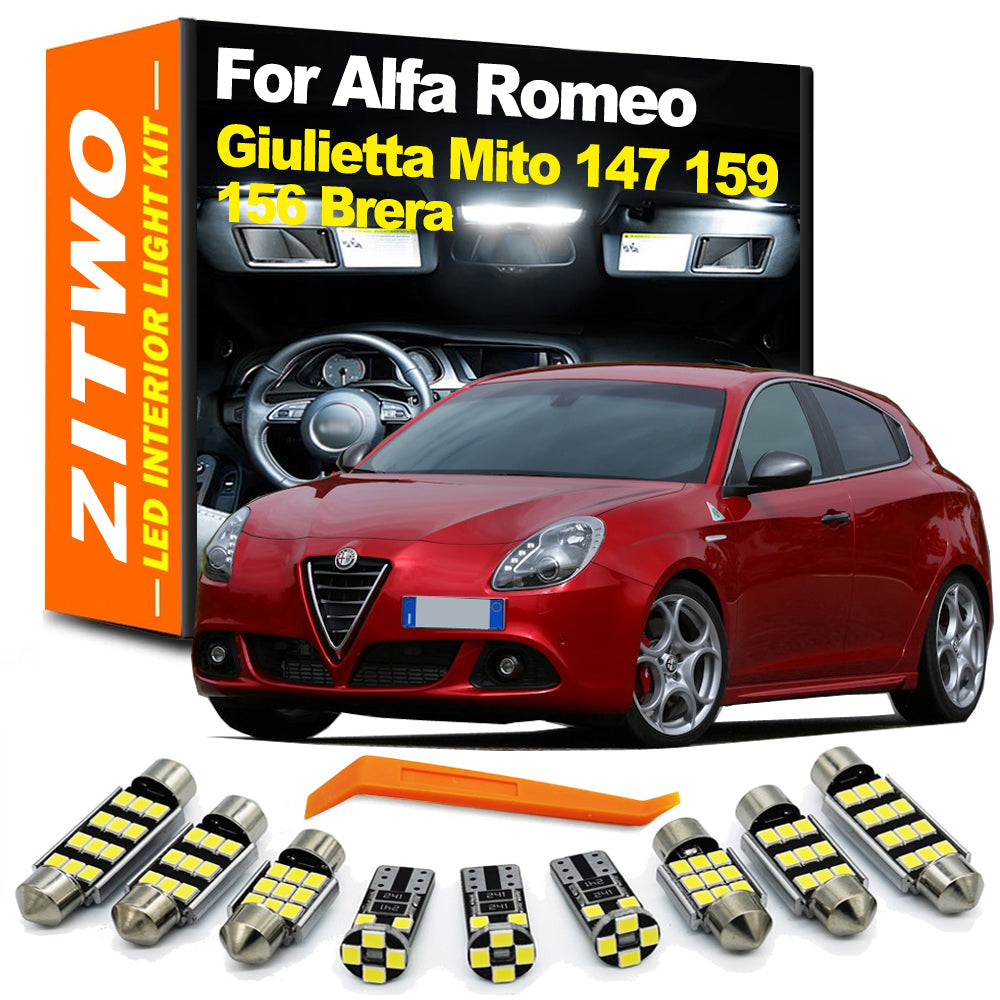AutoGlowLED LED Interior Light Kit for Alfa Romeo Giulietta Mito Brera GT Spider 4C 147 156 159 166