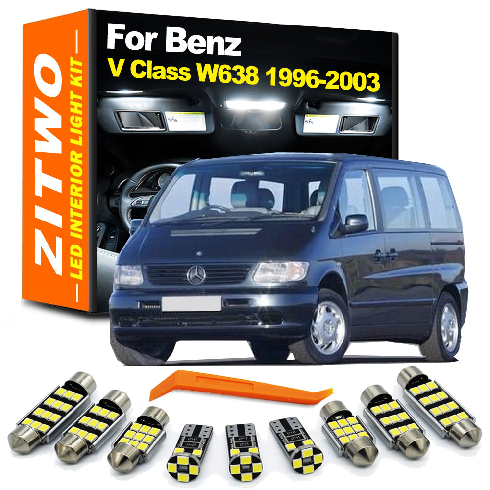 AutoGlowLED 10pc LED Interior Light Kit for Mercedes V-Class W638 1996-2003