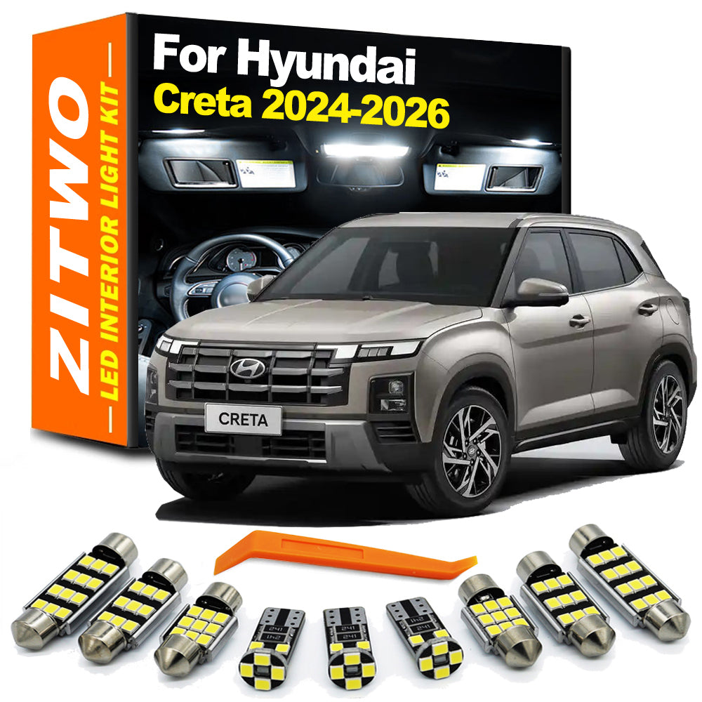 AutoGlowLED 11Pcs Canbus LED Interior Light Kit for Hyundai Creta 2024-2026