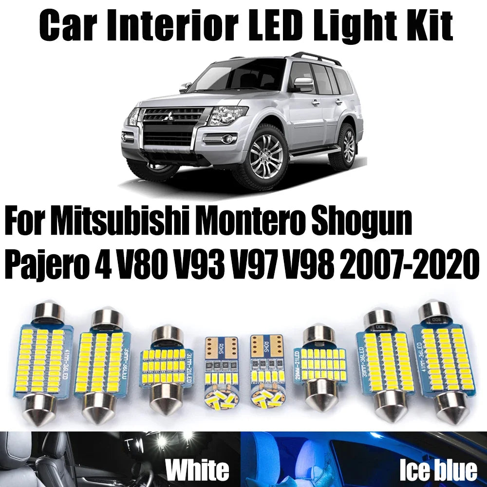 AutoGlowLED Canbus LED Interior Light Kit for Mitsubishi Pajero 4 V80 V93 V97 V98 2007-2020 15Pcs