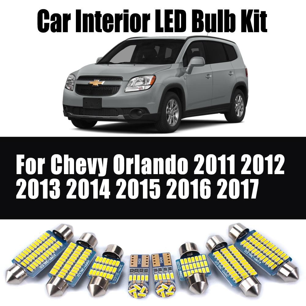 AutoGlowLED 13Pc Canbus LED Interior Light Kit for Chevy Orlando 2011-2017