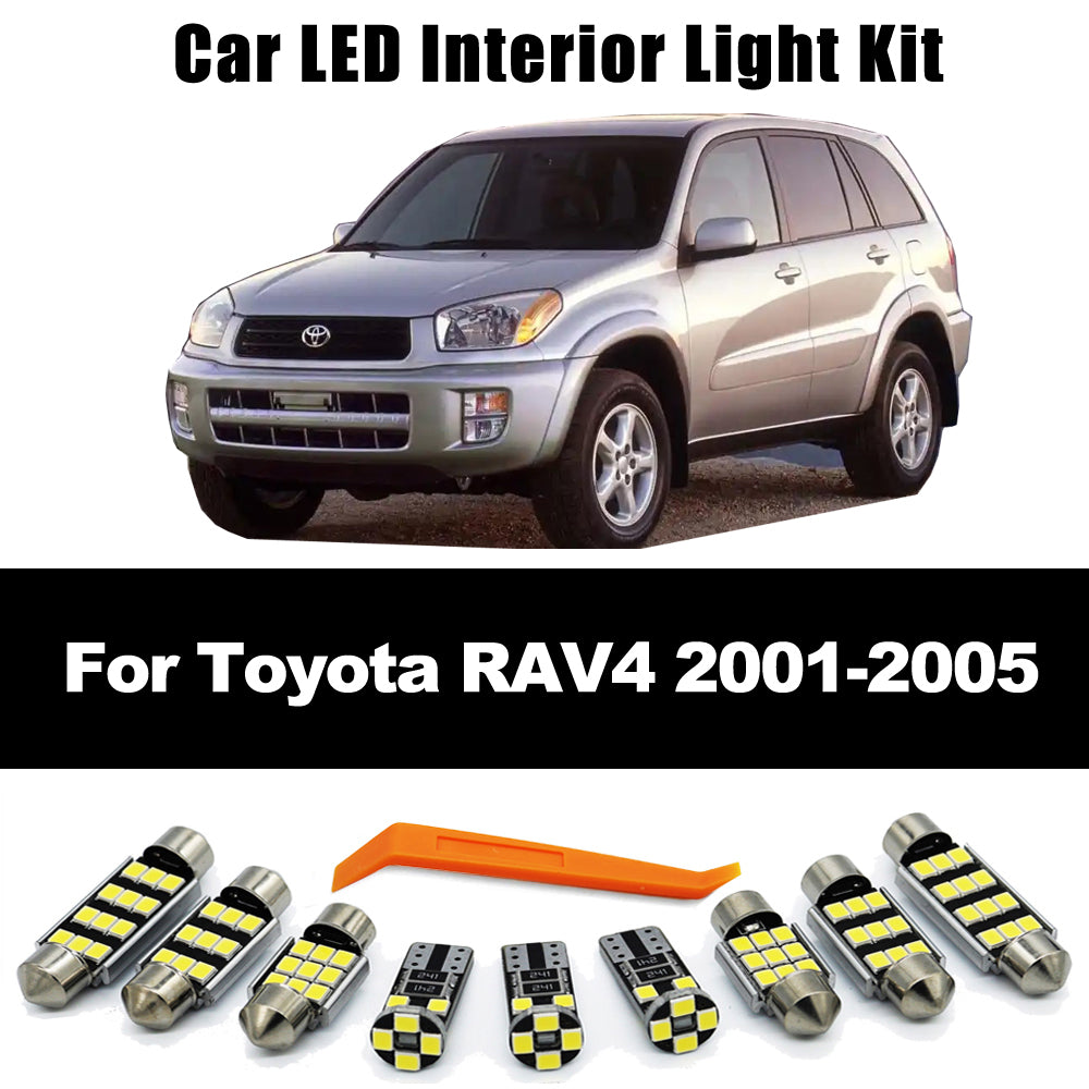 AutoGlowLED 8Pcs Canbus LED Interior Light Kit for Toyota RAV4 2001-2005