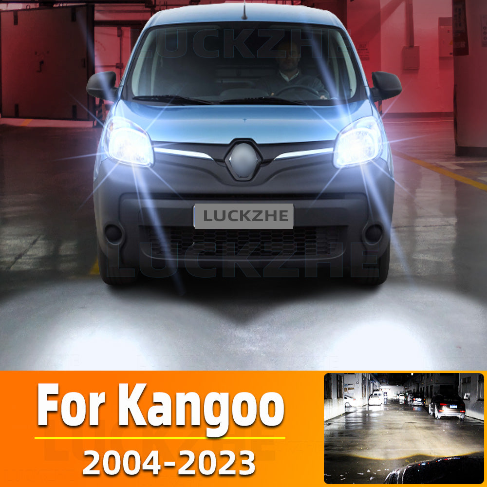 AutoGlowLED H4 LED Headlight Bulbs 2x Canbus 100W 6000K White for Renault Kangoo