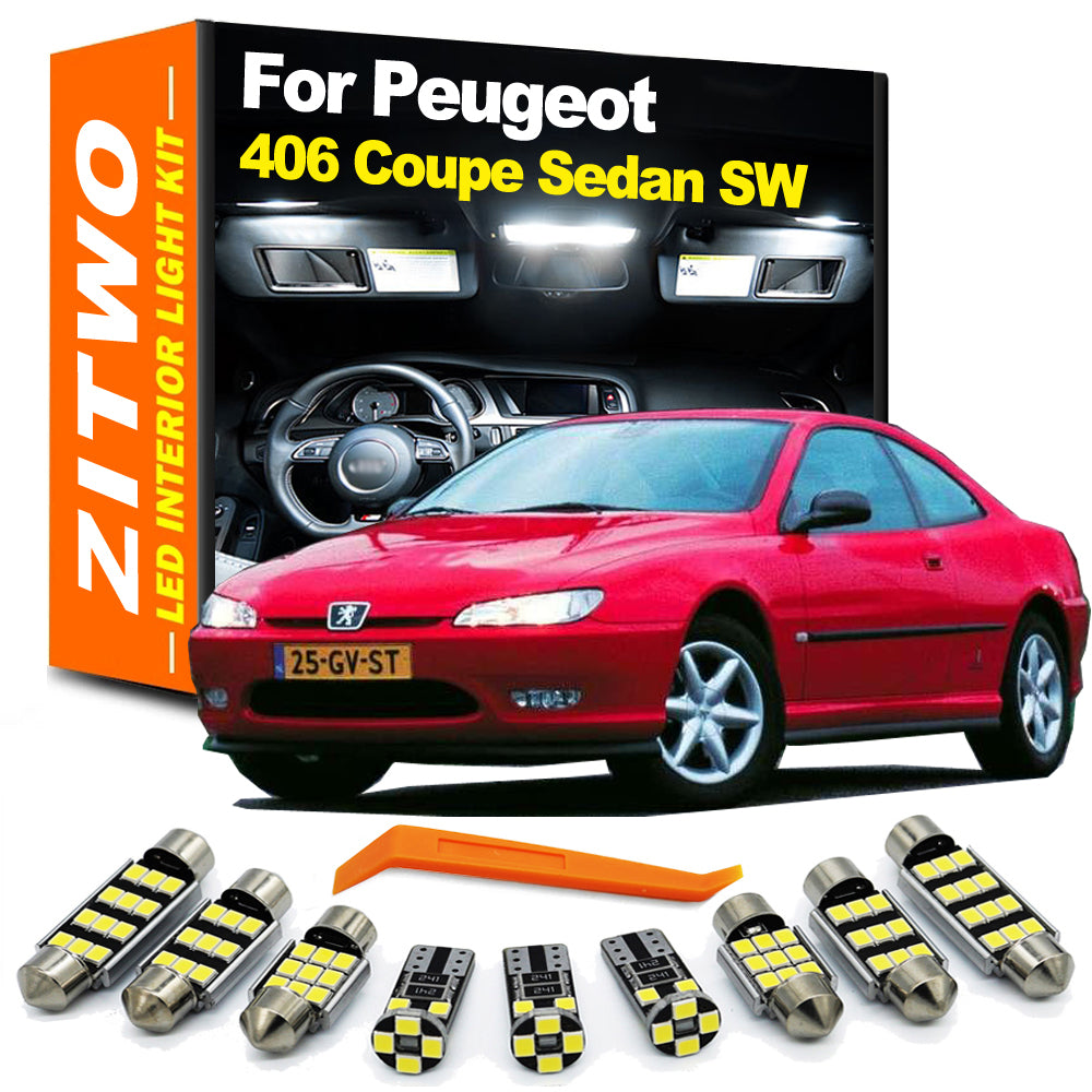 AutoGlowLED Canbus LED Interior Light Kit for Peugeot 406 1995-2005 (13 PCS)