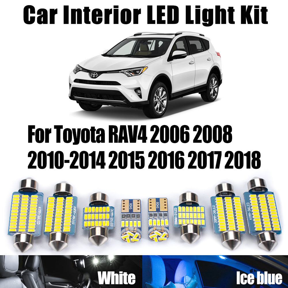 AutoGlowLED 10Pc Canbus LED Interior Light Kit for Toyota RAV4 2006-2018