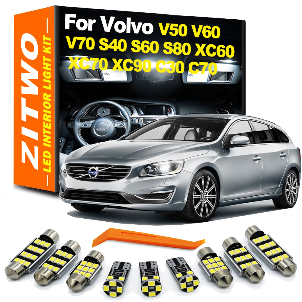 AutoGlowLED Volvo LED Interior Light Kit Dome Map Footwell Bulbs