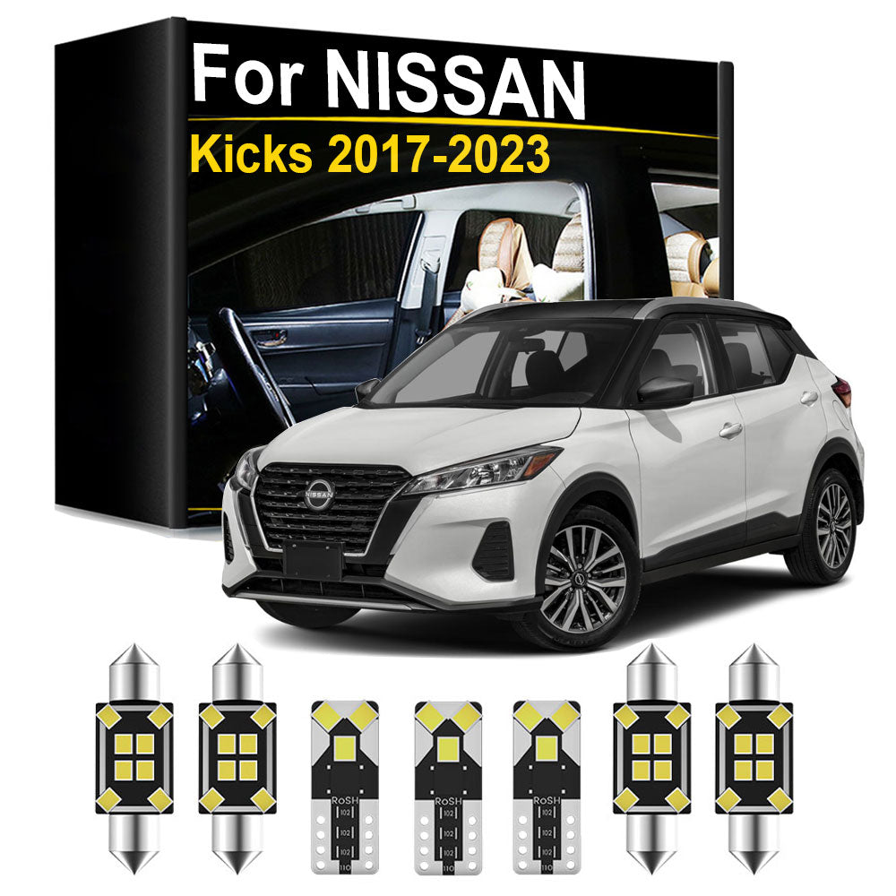 AutoGlowLED Interior LED Light Kit for Nissan Kicks 2017-2023, 7PCS Canbus