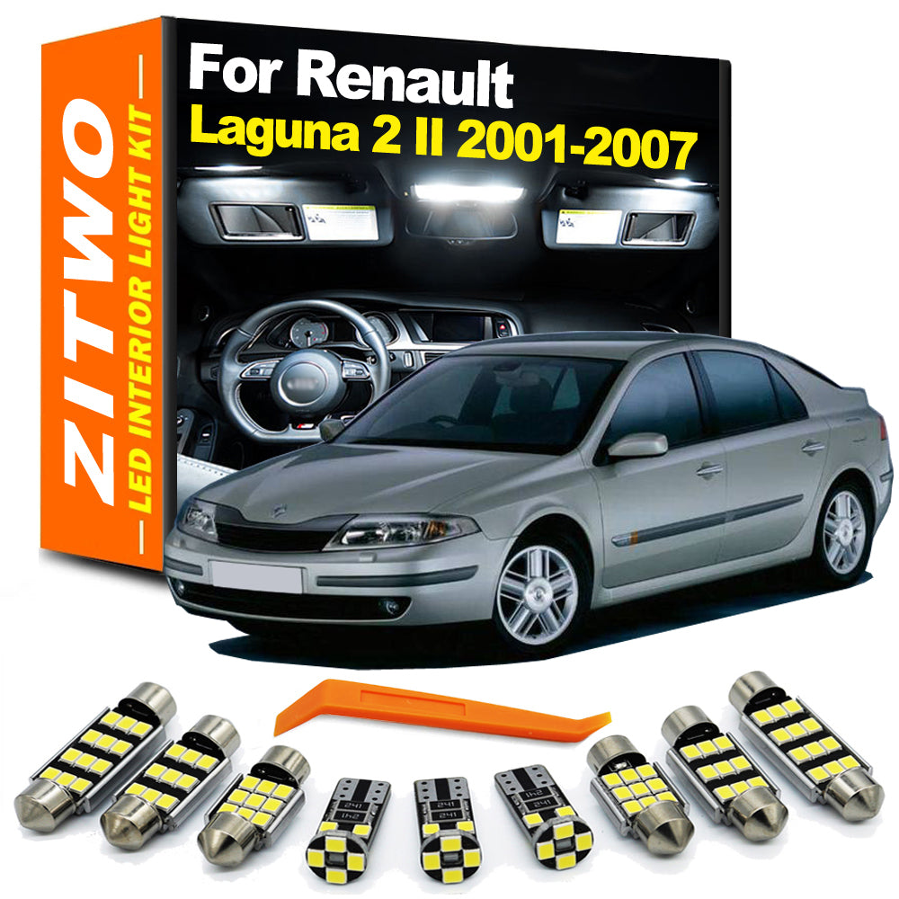 AutoGlowLED 14Pcs LED Interior Light Kit for Renault Laguna 2 II MK2 2001-2007