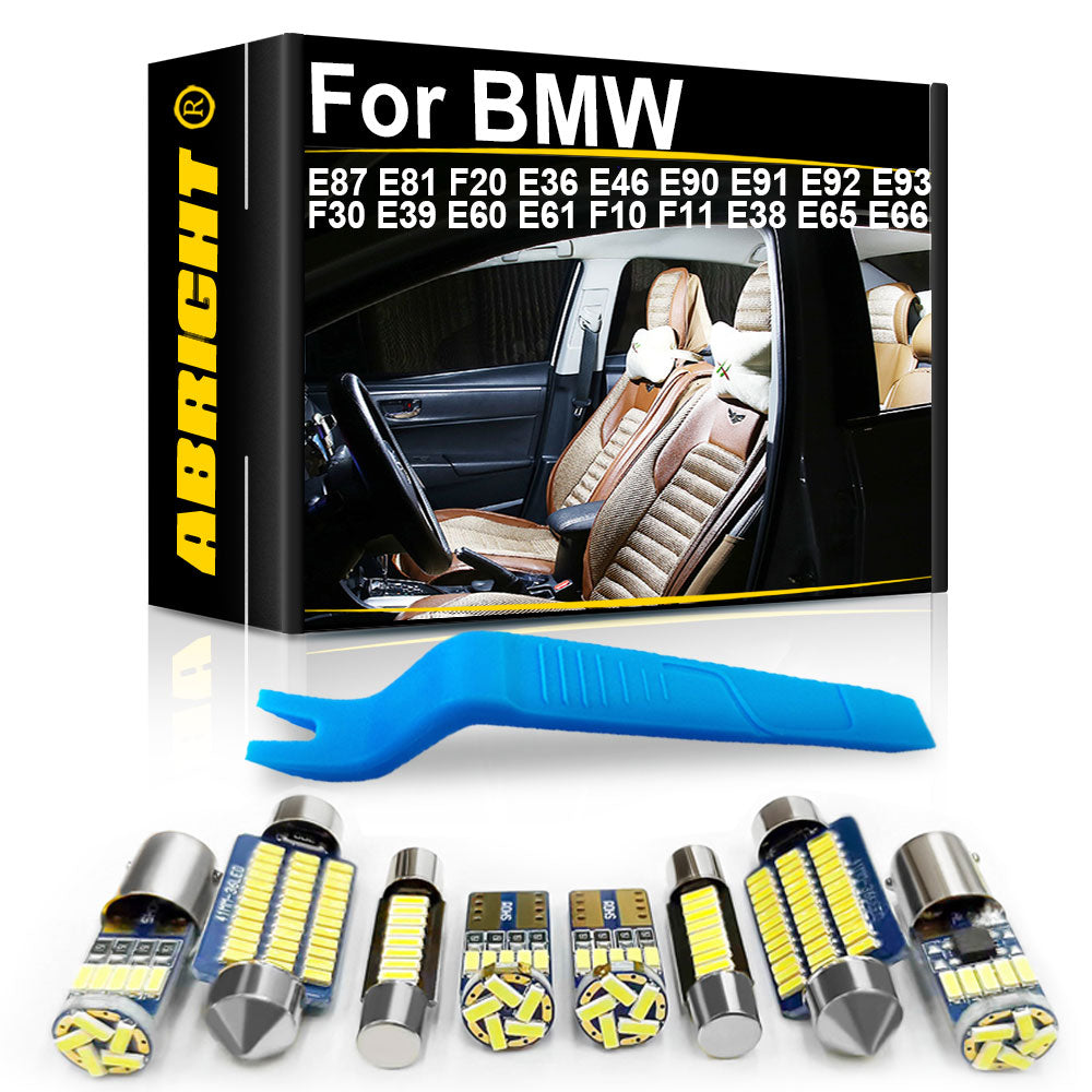 AutoGlowLED Canbus LED Interior Light Kit for BMW E87 E81 F20 E36 E46 E90 E91 E92 E93 F30 E39 E60 E61 F10 F11 E38 E65 E66 328i