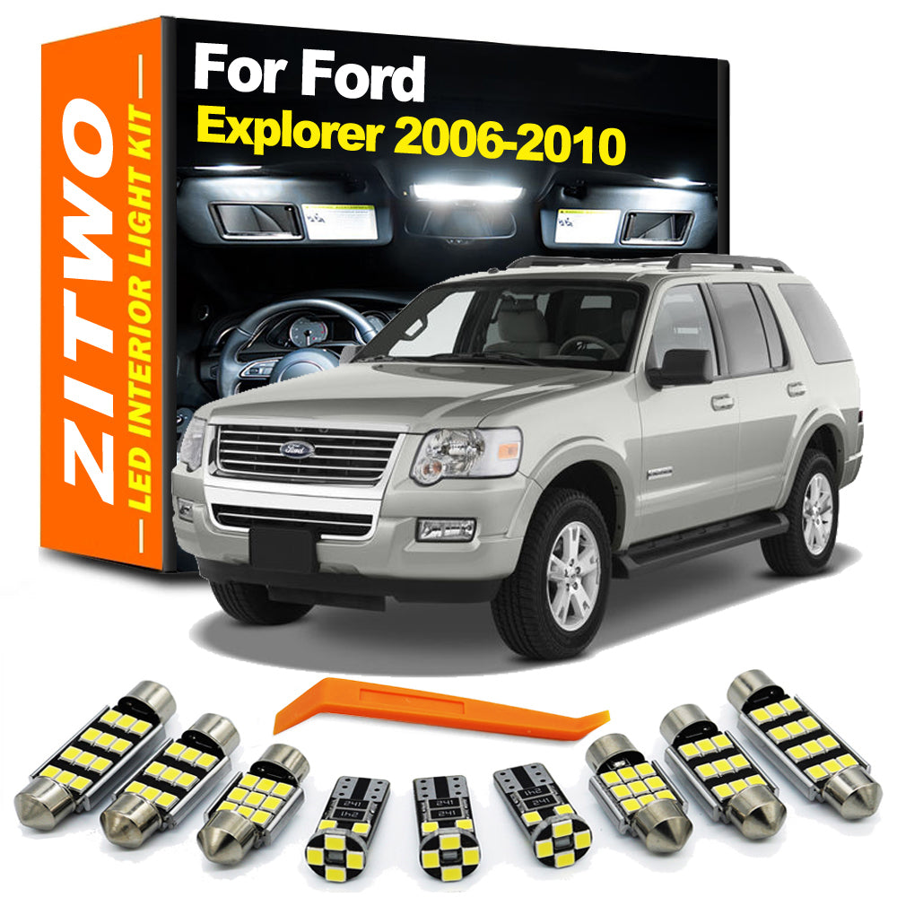 AutoGlowLED 13PC LED Interior Light Kit for Ford Explorer 2006-2010 Dome Map Trunk