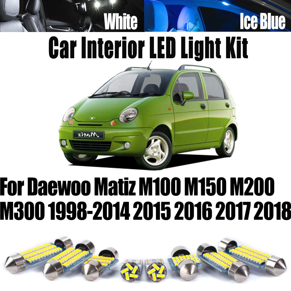 AutoGlowLED LED Interior Light Kit for Daewoo Matiz M100 M150 M200 M300 1998-2018