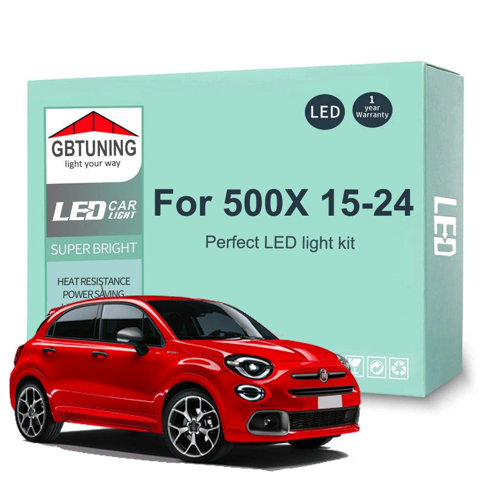 AutoGlowLED Canbus LED Interior Light Kit for Fiat 500X 2015-2024 (10Pcs)