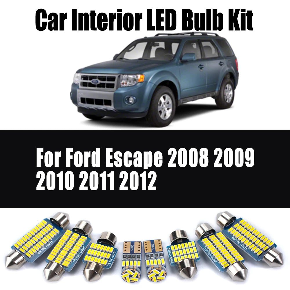 AutoGlowLED 13Pc LED Interior Light Kit for Ford Escape 2008-2012 Canbus