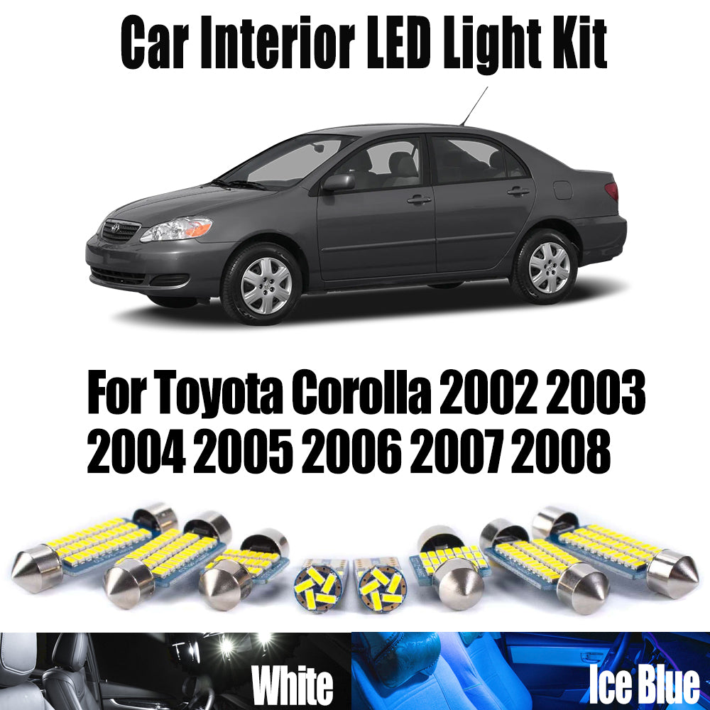 AutoGlowLED 10Pc LED Interior Light Kit for Toyota Corolla 2002-2008 Canbus