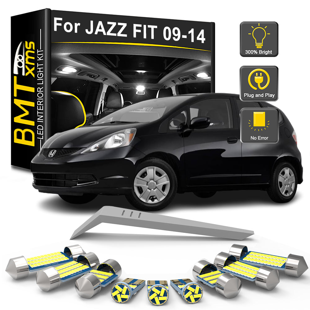 AutoGlowLED 9Pc Canbus LED Interior Light Kit for Honda Jazz Fit MK2 2009-2014