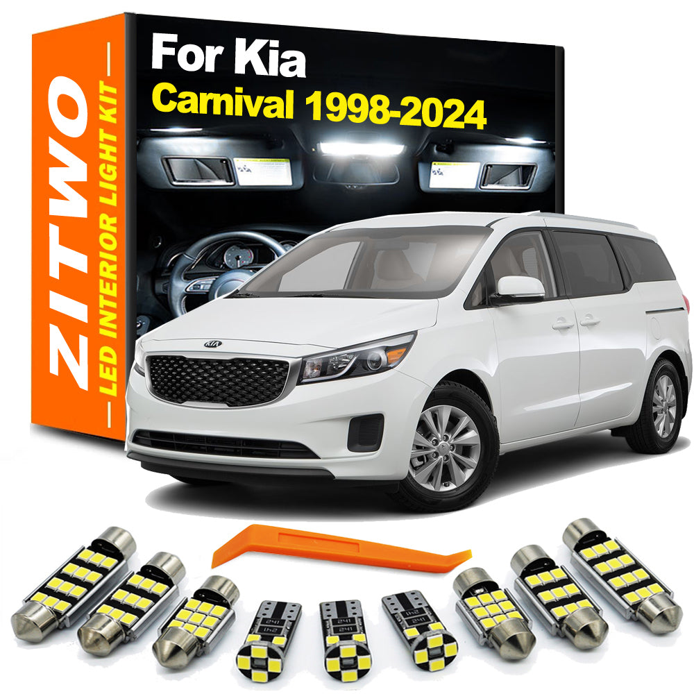 AutoGlowLED LED Interior Light Kit for KIA Carnival 1998-2024 License Plate Lamp