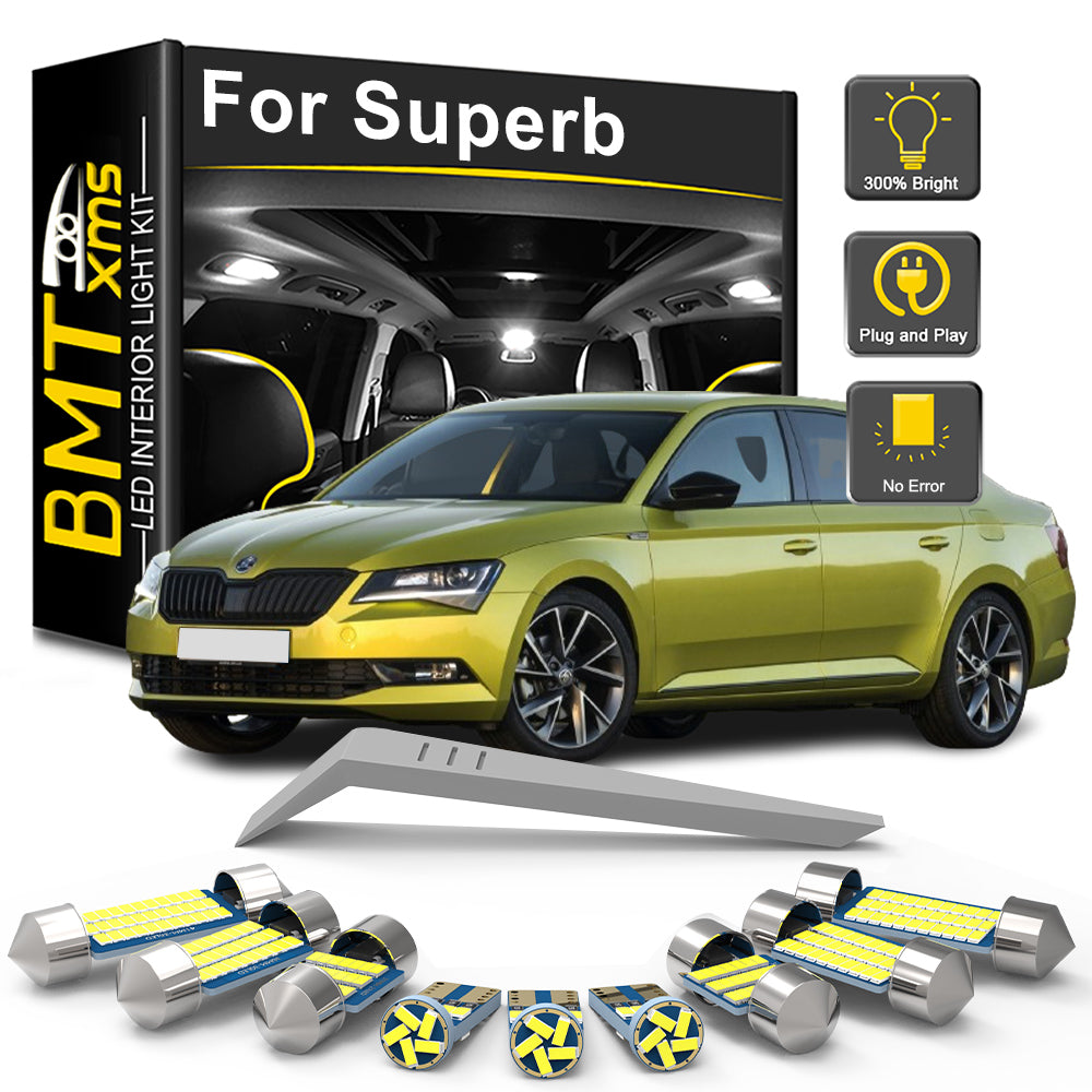 AutoGlowLED Canbus LED Interior Light Kit for Skoda Superb 3 MK3 2015-2019