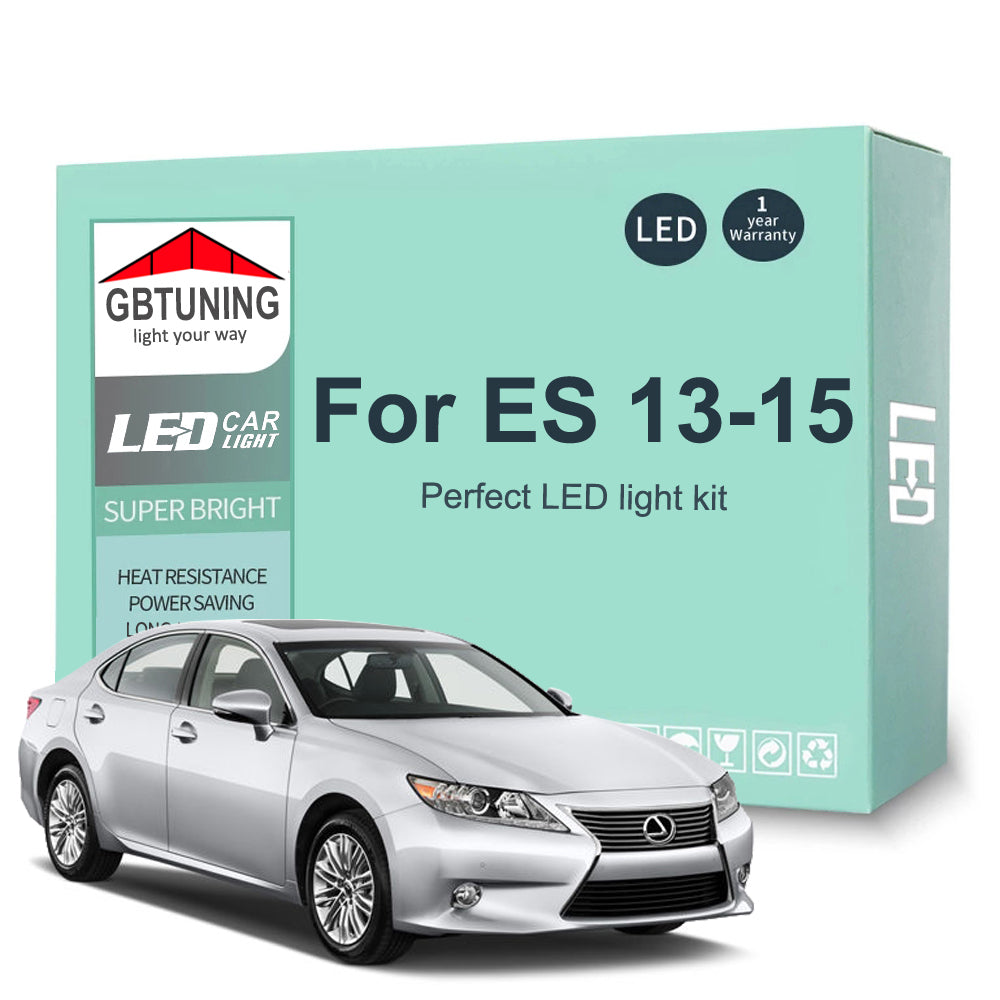 AutoGlowLED 15Pc Canbus LED Interior Light Kit for Lexus ES 2013-2015
