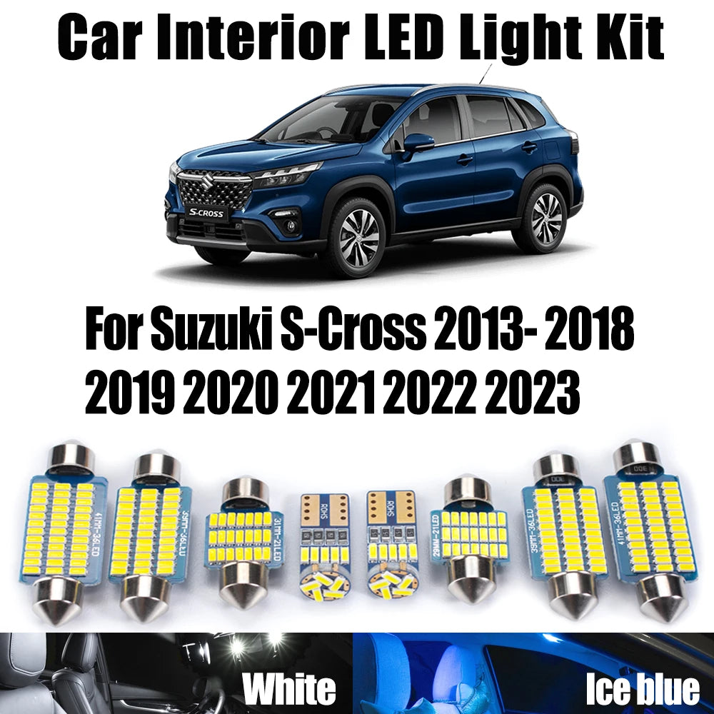 AutoGlowLED 10Pcs Canbus LED Interior Light Kit for Suzuki S-Cross 2013-2023