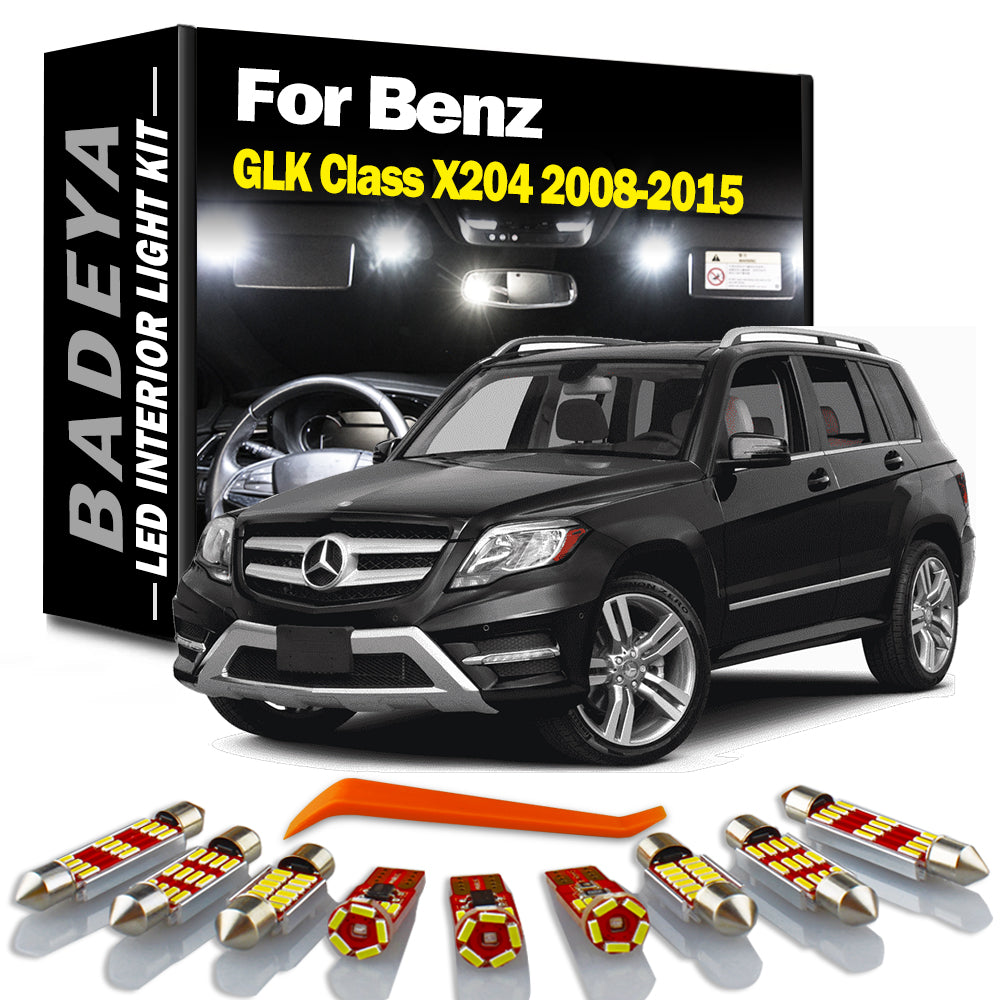 AutoGlowLED 17Pcs Canbus LED Interior Dome Light Kit for Mercedes Benz GLK Class X204 2008-2015