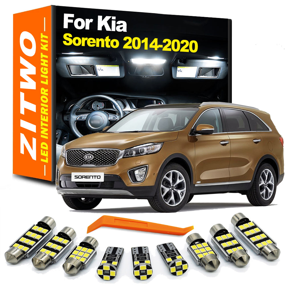 AutoGlowLED 9Pcs LED Interior Light Kit for Kia Sorento UM MK3 2014-2020