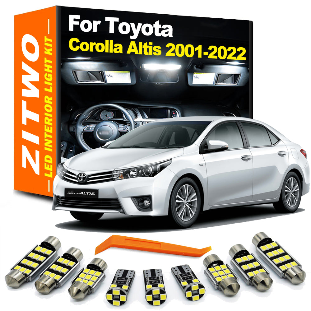 AutoGlowLED LED Interior Light Kit for Toyota Corolla Altis 2001-2023 Map Dome License Plate Bulbs