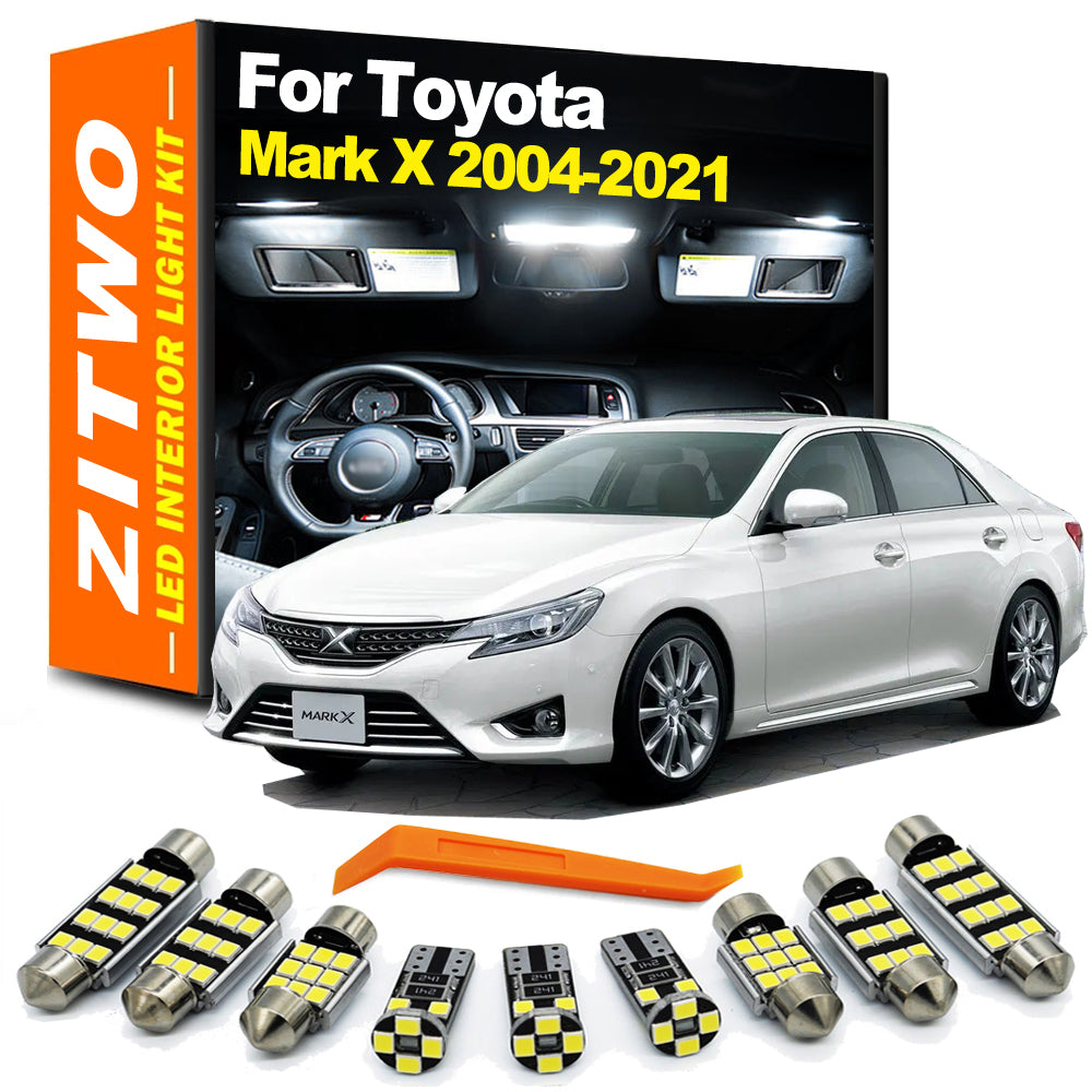 AutoGlowLED 13-Piece LED Interior Light Kit for Toyota Mark X 2003-2021