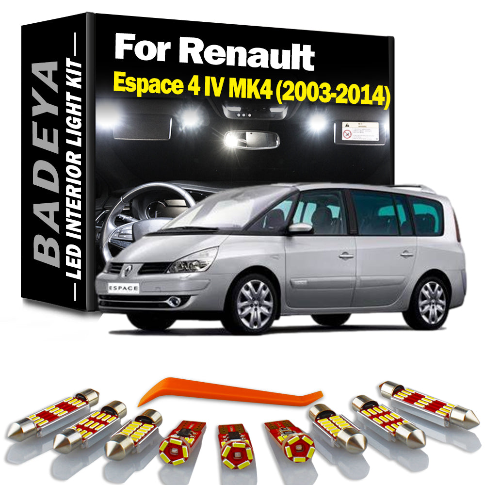 AutoGlowLED Canbus LED Interior Light Kit for Renault Espace 4 IV MK4 2003-2014