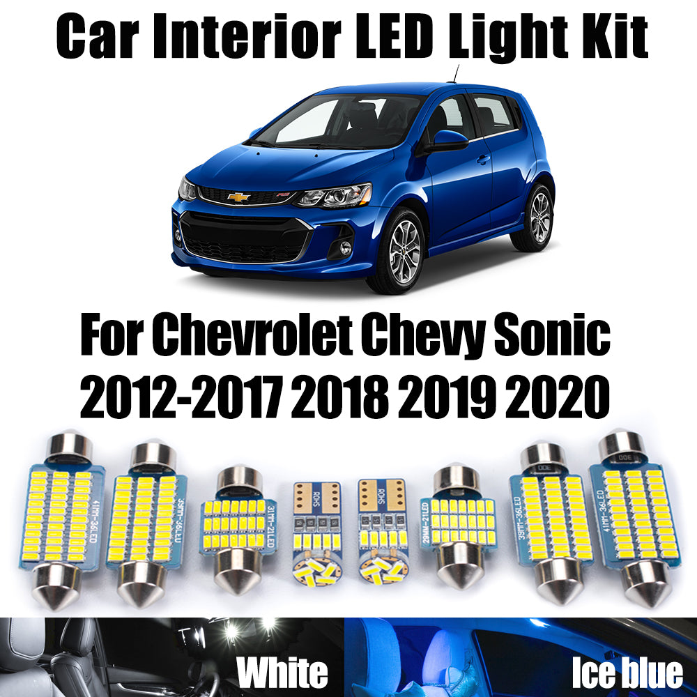 AutoGlowLED Canbus LED Interior Light Kit for Chevy Sonic 2012-2020, 10Pcs