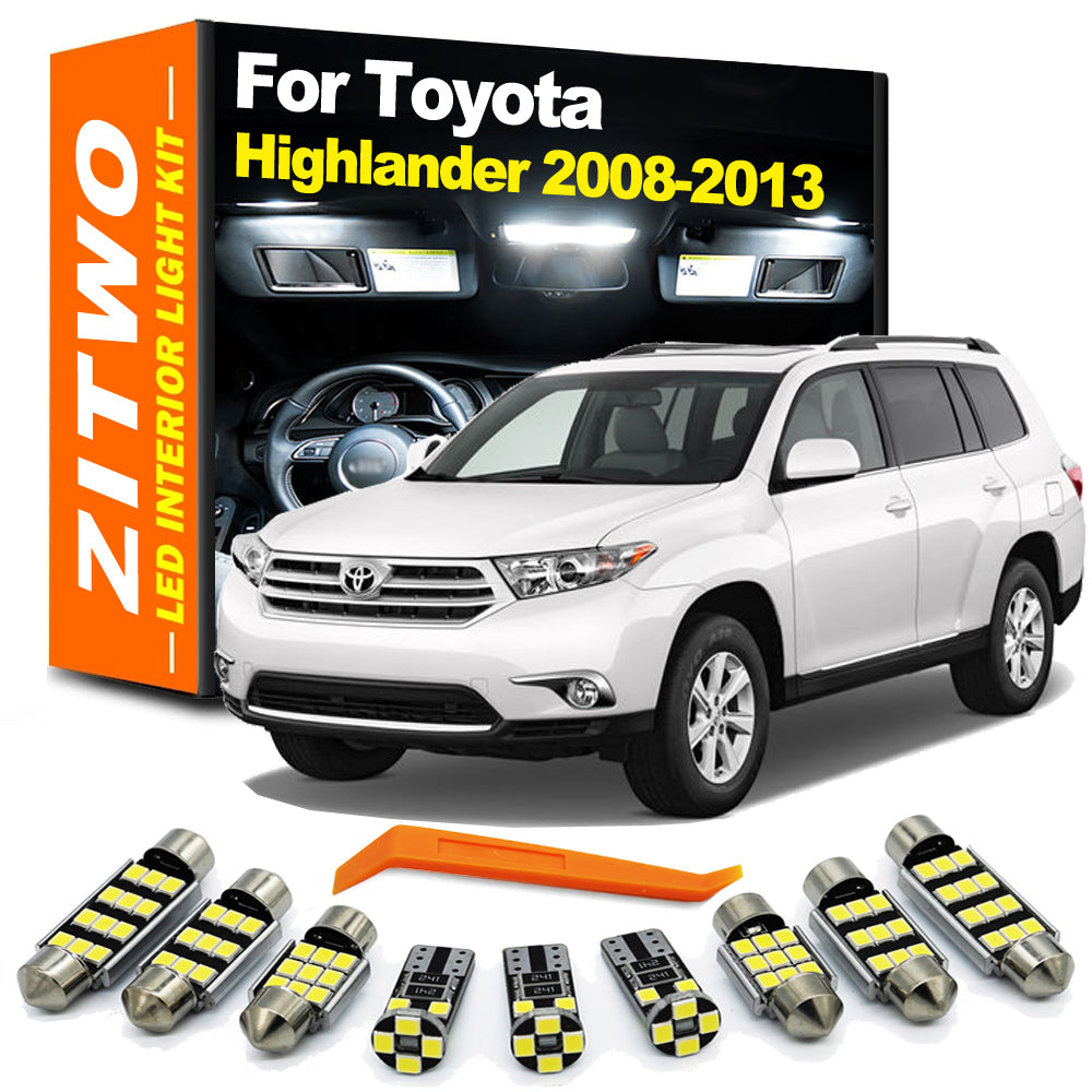 AutoGlowLED 15Pcs LED Interior Light Kit for Toyota Highlander Kluger 2008-2013
