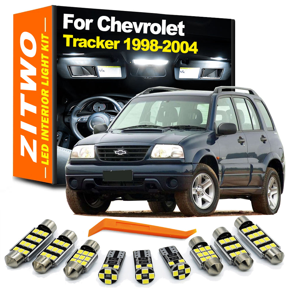 AutoGlowLED 9Pcs LED Interior Light Kit for Chevy Tracker 1998-2004
