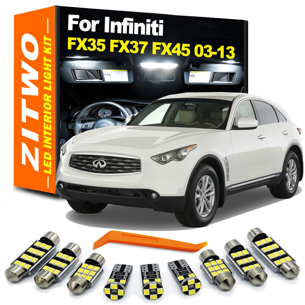 AutoGlowLED Complete LED Interior Light Kit for Infiniti FX35 FX37 FX45 FX50 2003-2013