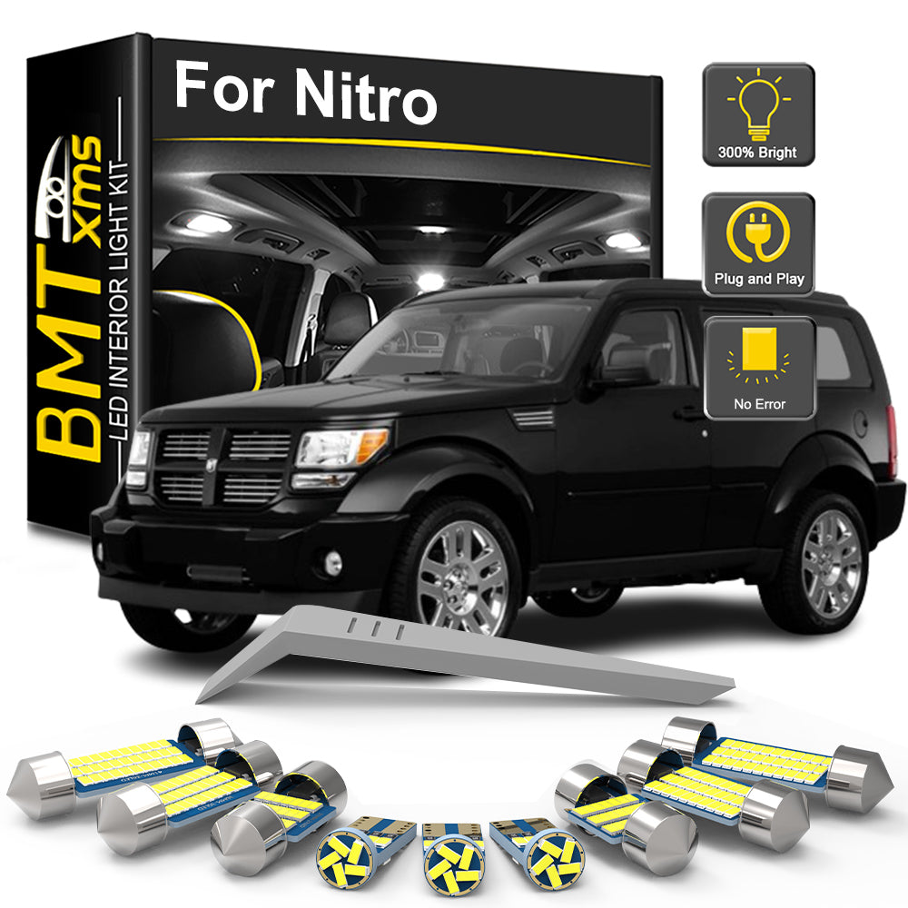 AutoGlowLED LED Interior Light Kit for Dodge Nitro 2007-2012, 10Pcs