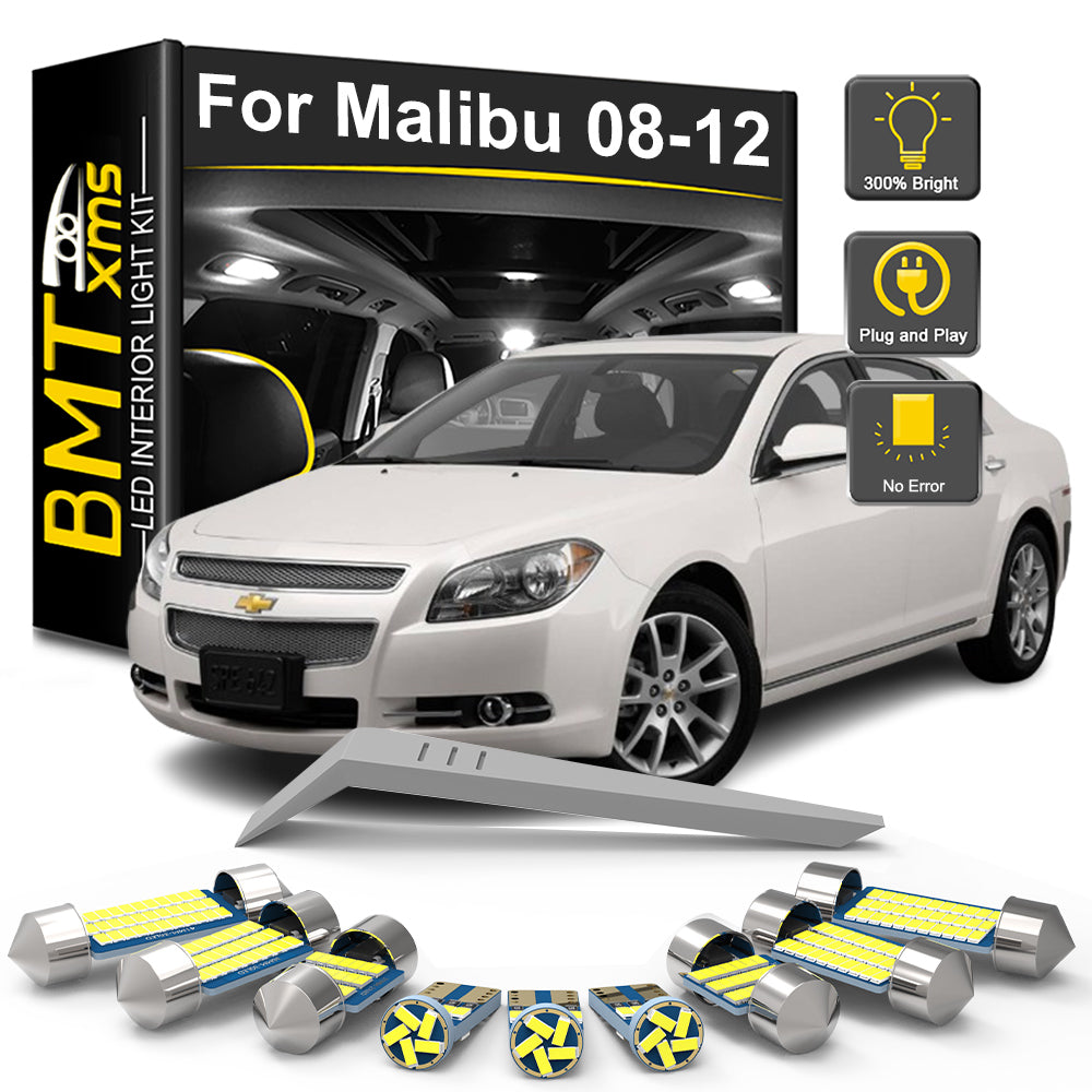 AutoGlowLED 13Pcs Canbus LED Interior Light Kit for Chevy Malibu 2008-2012