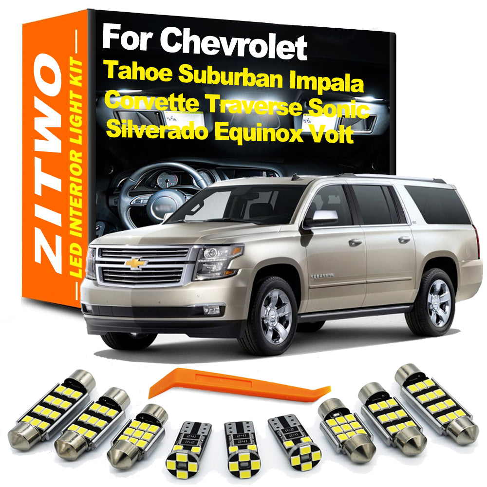 AutoGlowLED LED Interior Light Kit for Chevy Tahoe, Suburban, Impala, Traverse & More