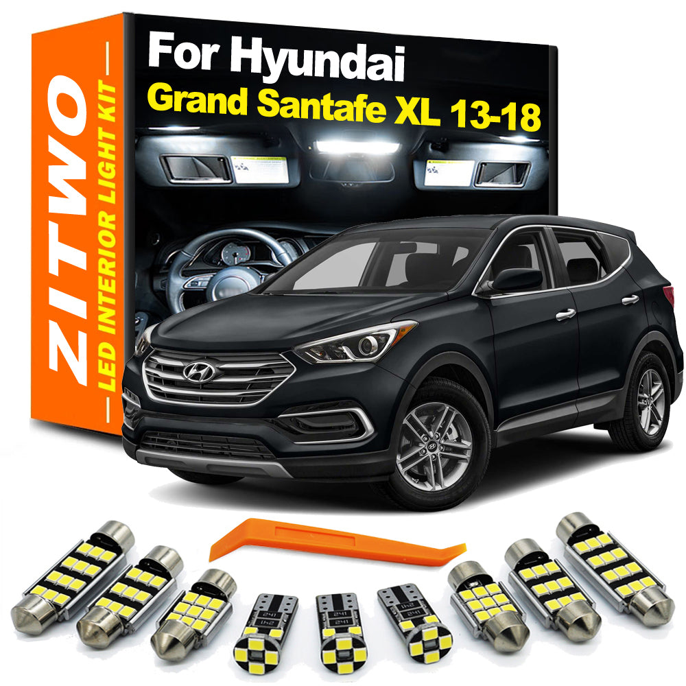 AutoGlowLED 12Pcs LED Interior Light Kit for Hyundai Grand Santa Fe XL 2013-2018