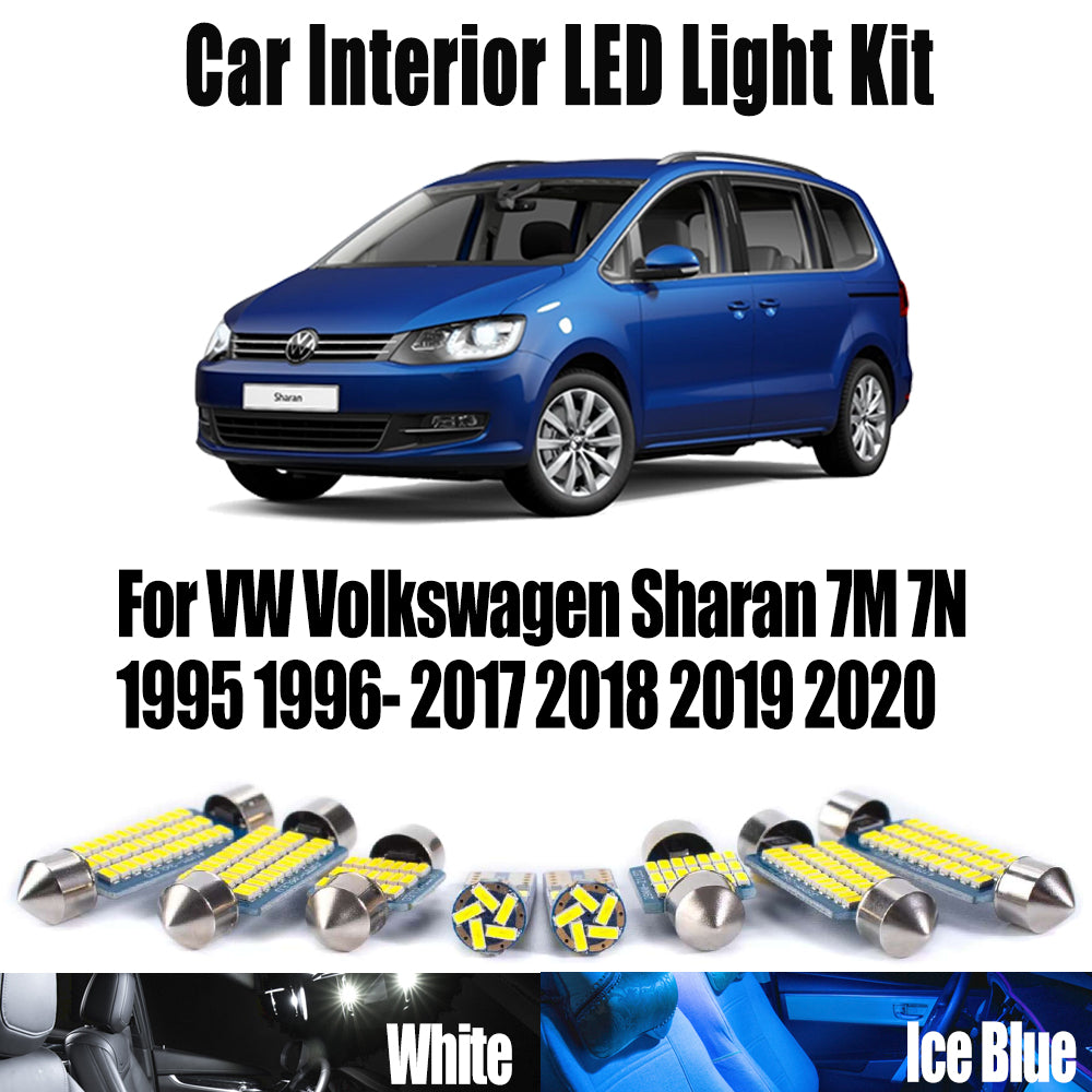 AutoGlowLED LED Interior Light Kit for VW Sharan 7M 7N Canbus Error-Free