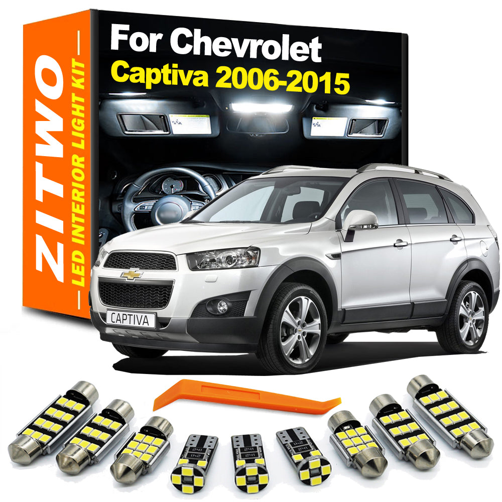 AutoGlowLED 12Pcs LED Interior Light Bulb Kit for Chevy Captiva 2006-2015