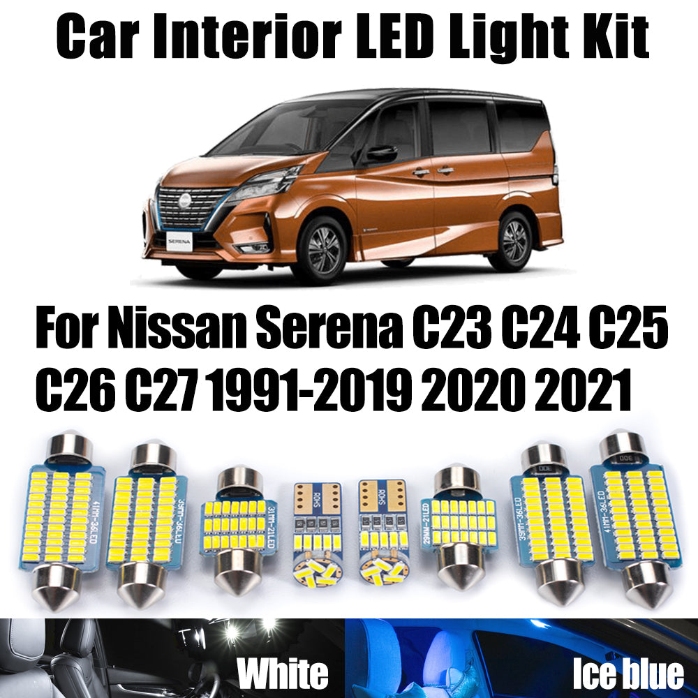AutoGlowLED Canbus LED Interior Map Dome Light Kit for Nissan Serena C23-C27